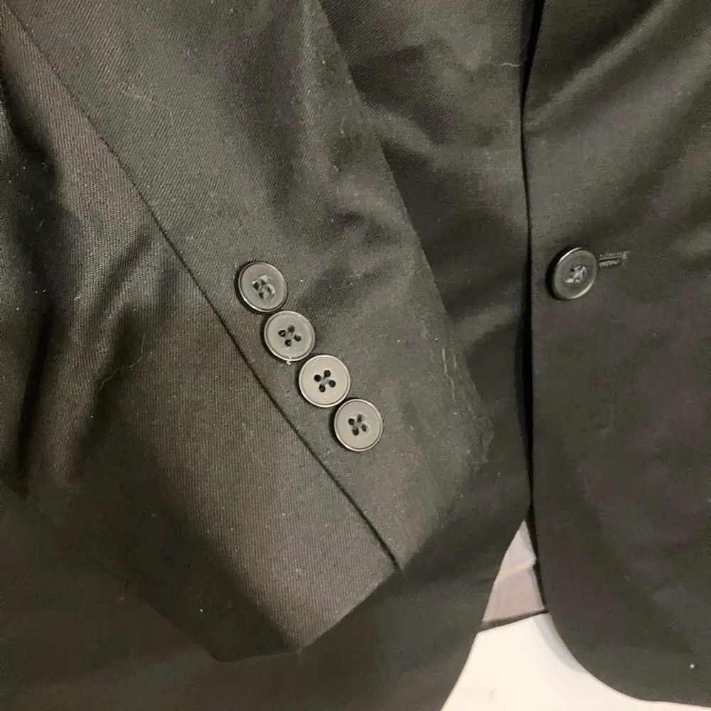 Oscar De La Renta Smartsuit Black silk men’s suit jacket 48R